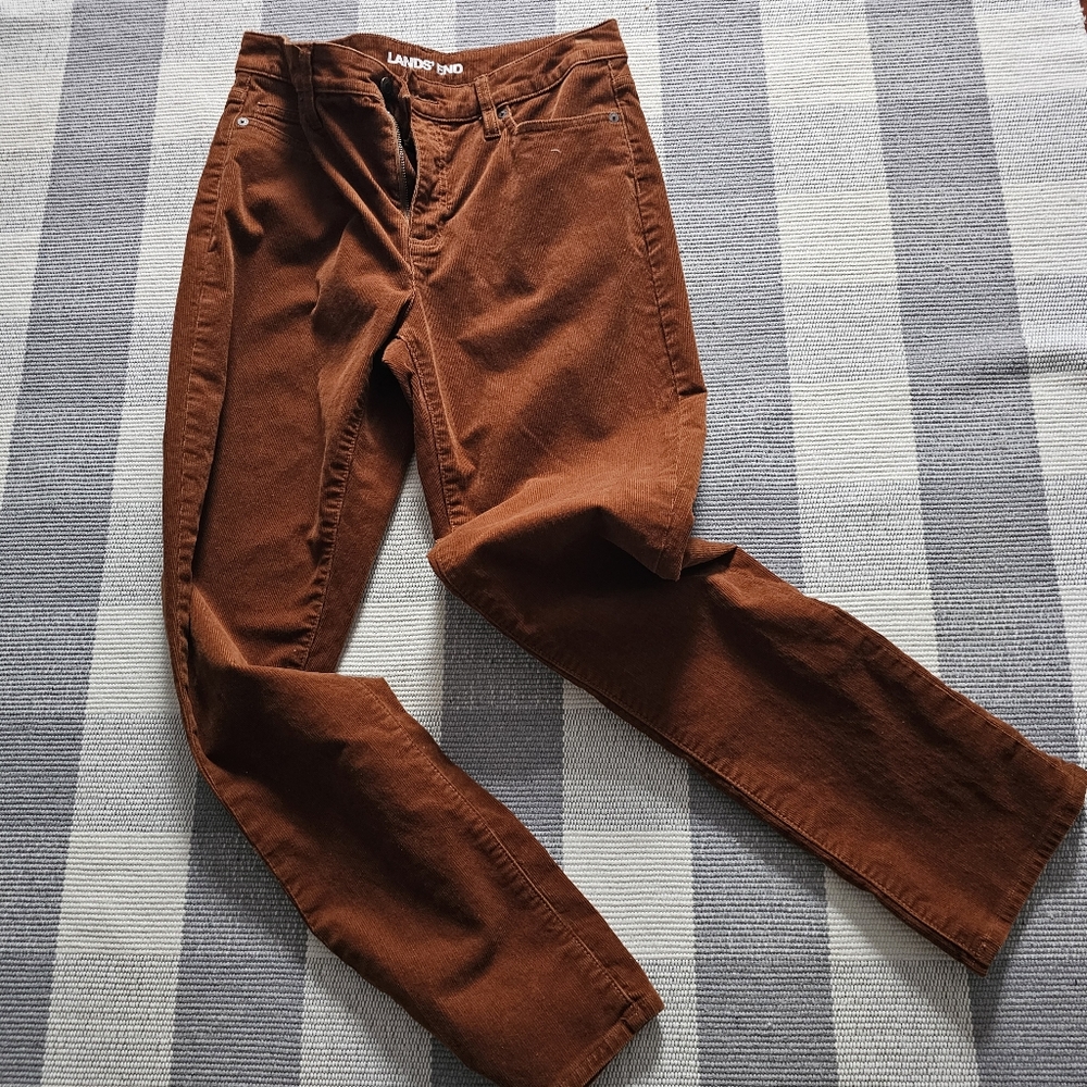 Lands' End Women's Cord Copper Straight Leg Jeans Sz 8